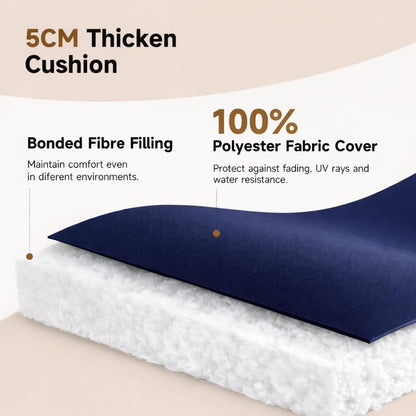 Sun Lounger Cushion Seat Pad – Thick Padded Outdoor Garden Recliner Cushion | Night Zone