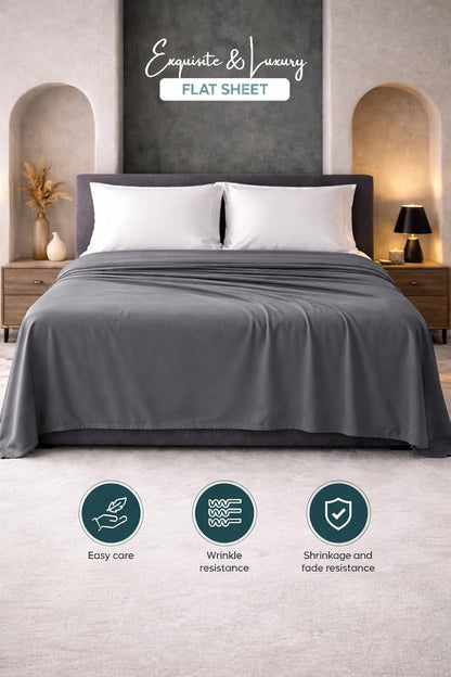 Microfibre Flat Sheet – Ultra Soft Breathable Easy Care Durable Bed Sheet | Night Zone