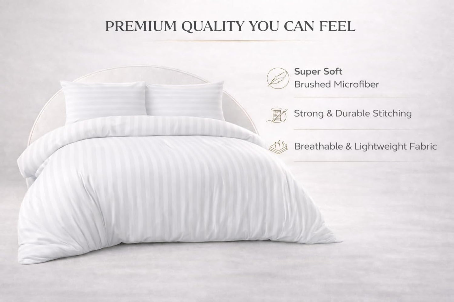 Microfiber Embossed Stripe Duvet Cover Set – Soft Touch Hotel Style Bedding | Night Zone