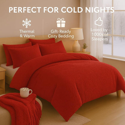 Teddy Fleece Duvet Cover Set – Soft Warm Teddy Bear Bedding | Night Zone