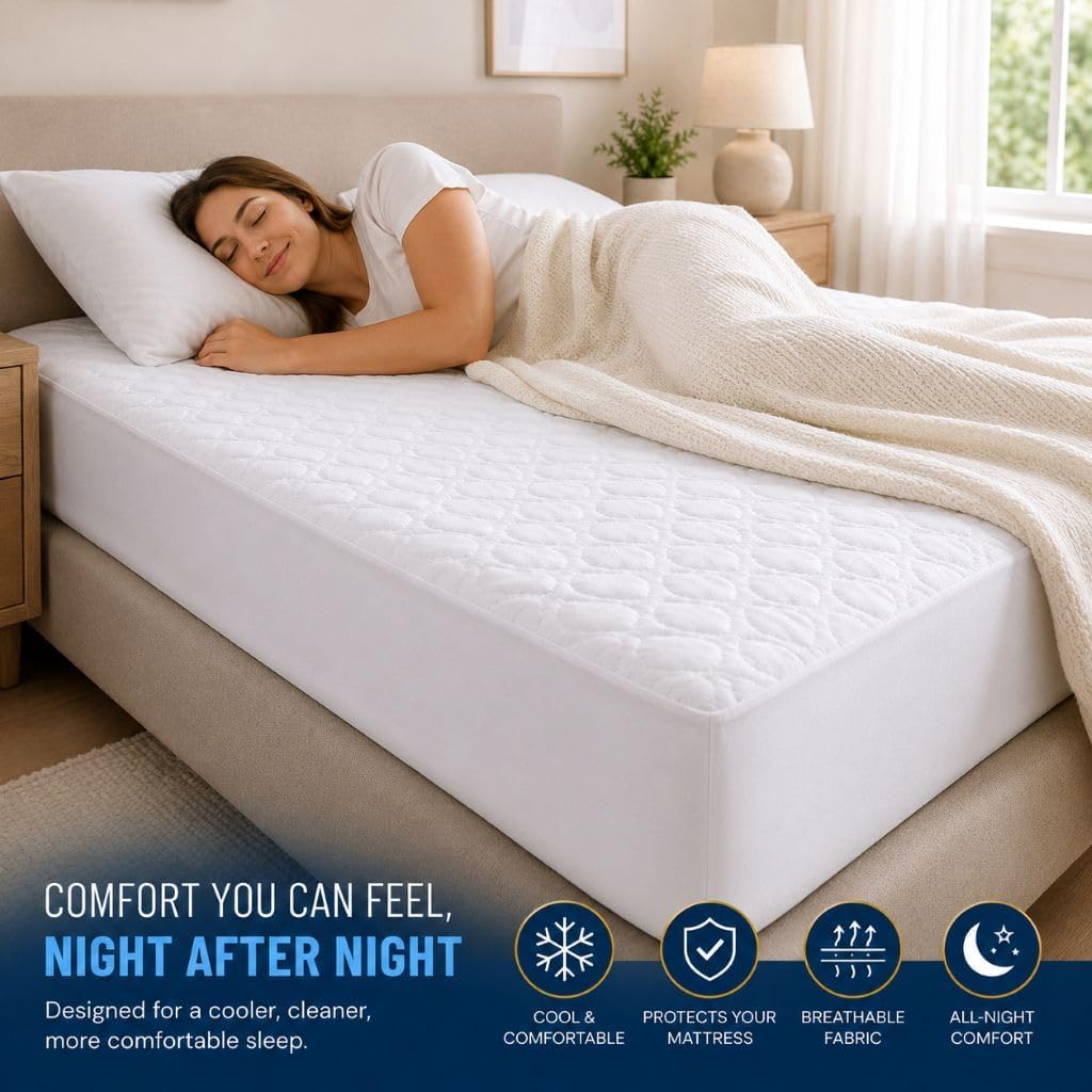 Cooling Mattress Protector – Breathable Airflow 30cm Deep Fitted Mattress Protection | Night Zone