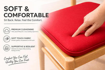 Pack of 4 Waterproof Chair Pads 38 x 38 cm – Indoor & Outdoor Seat Cushions with Ties | Night Zone