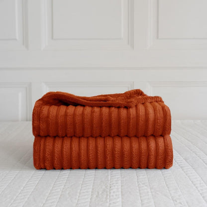 Chunky Ribbed Faux Fur Velvet Throw Blanket – Soft Touch Sofa & Bed Throw | Night Zone