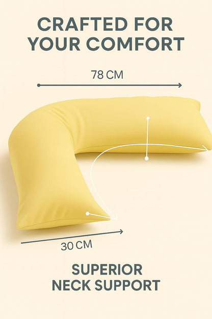 Easy Care Polycotton Orthopaedic V Shaped Pillow with Case or V Pillowcase Only | Night Zone