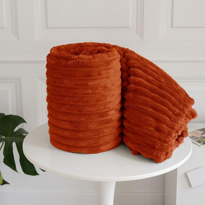Chunky Ribbed Faux Fur Velvet Throw Blanket – Soft Touch Sofa & Bed Throw | Night Zone