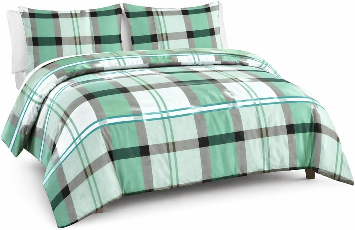 Remi Check Duvet Cover Set – Poly cotton Checked Quilt Cover with Pillowcases | Night Zone