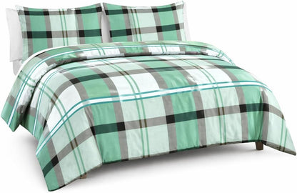 Remi Check Duvet Cover Set – Poly cotton Checked Quilt Cover with Pillowcases | Night Zone