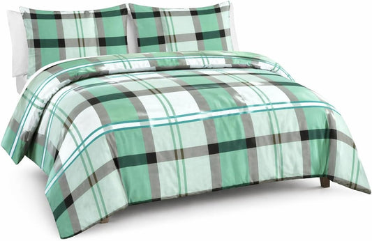 Remi Check Duvet Cover Set – Poly cotton Checked Quilt Cover with Pillowcases | Night Zone