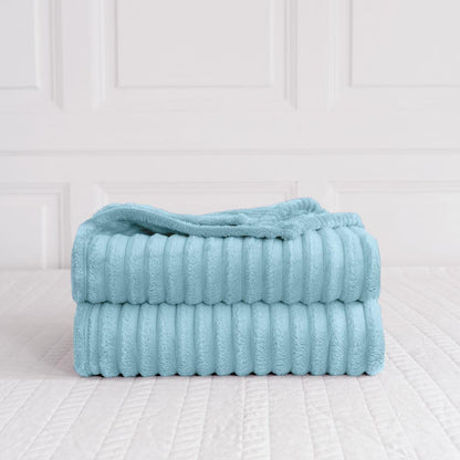 Chunky Ribbed Faux Fur Velvet Throw Blanket – Soft Touch Sofa & Bed Throw | Night Zone