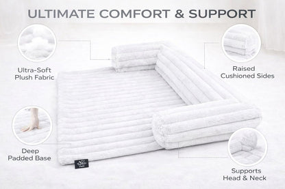 Waterproof Ribbed Plush Pet Bed – Cord Sofa Dog & Cat Bed with Raised Sides | Night Zone