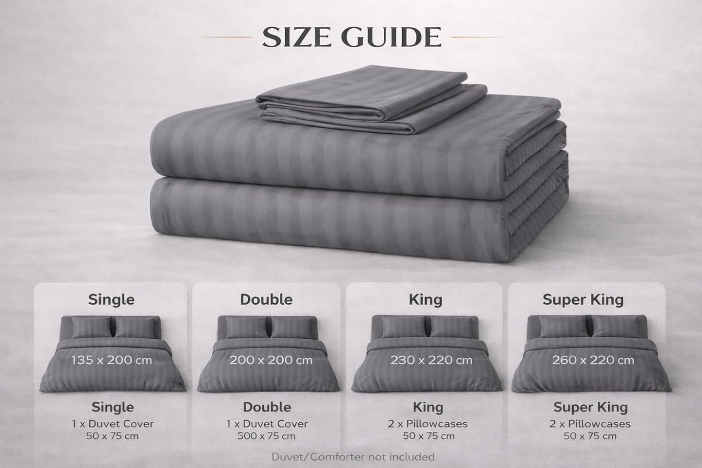 Microfiber Embossed Stripe Duvet Cover Set – Soft Touch Hotel Style Bedding | Night Zone