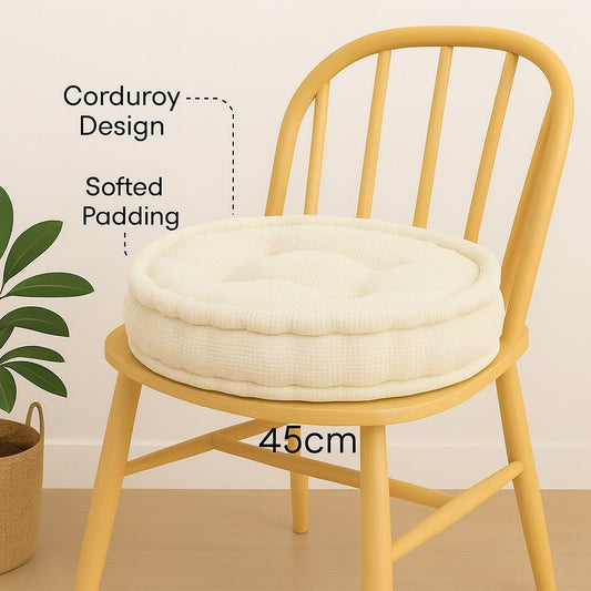 Round Fleece Booster Seat Pad 10cm Thick – Soft Chair Cushion for Extra Comfort | Night Zone