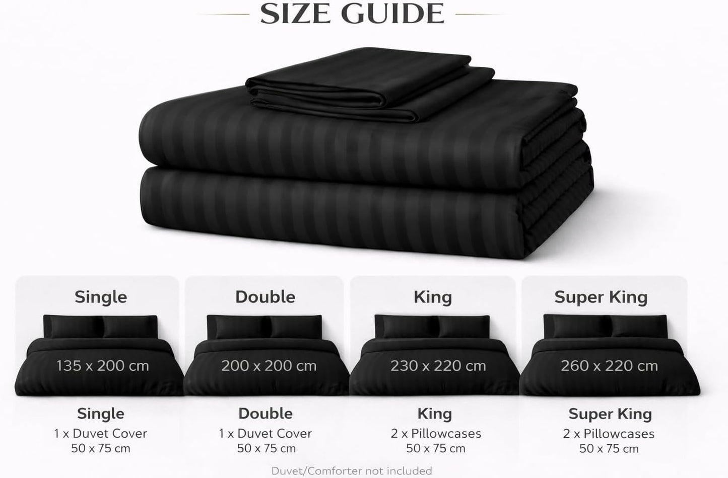 Microfiber Embossed Stripe Duvet Cover Set – Soft Touch Hotel Style Bedding | Night Zone