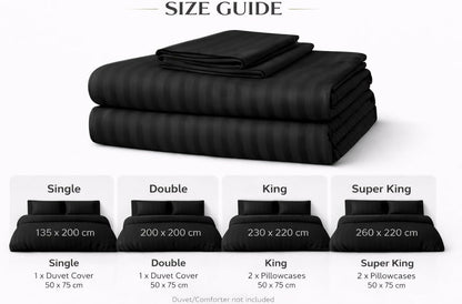 Microfiber Embossed Stripe Duvet Cover Set – Soft Touch Hotel Style Bedding | Night Zone