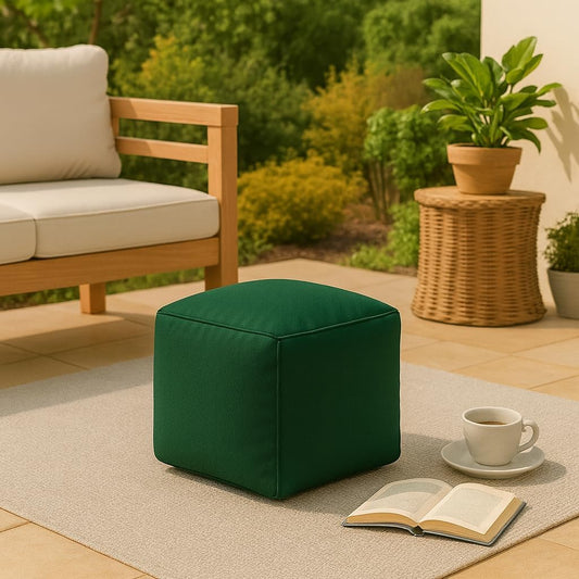 Waterproof Bean Bag Footstool Poufy Cube 40x40cm – Indoor & Outdoor Seating | Night Zone