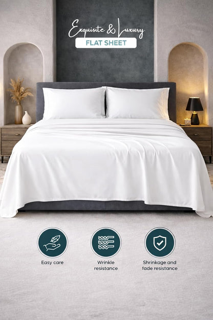 Microfibre Flat Sheet – Ultra Soft Breathable Easy Care Durable Bed Sheet | Night Zone