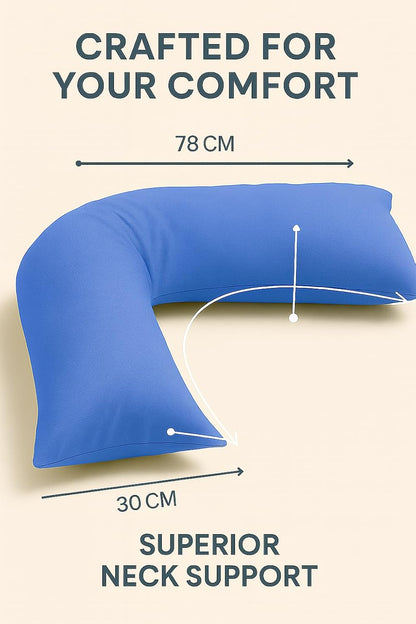 Easy Care Polycotton Orthopaedic V Shaped Pillow with Case or V Pillowcase Only | Night Zone