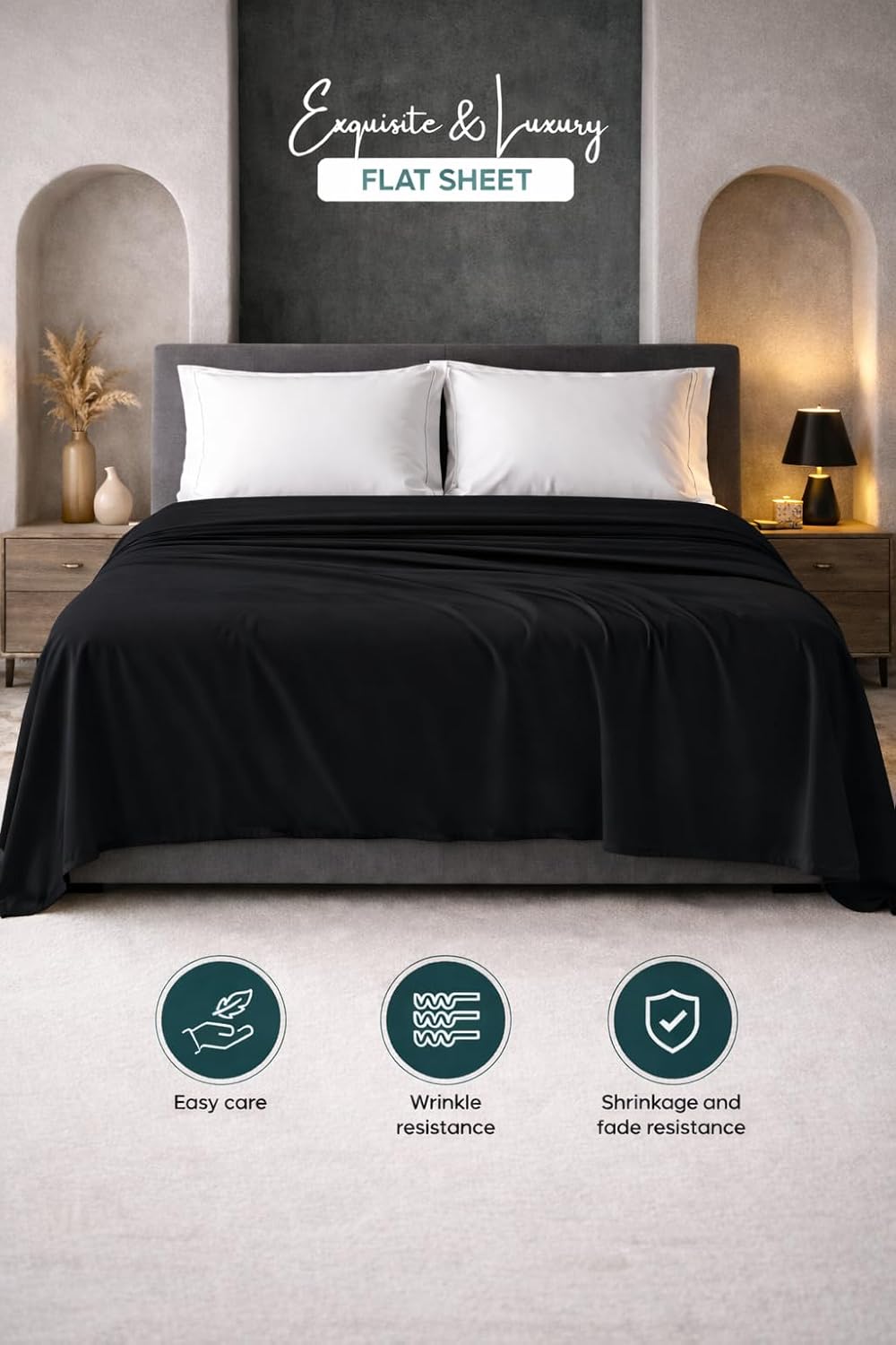 Microfibre Flat Sheet – Ultra Soft Breathable Easy Care Durable Bed Sheet | Night Zone