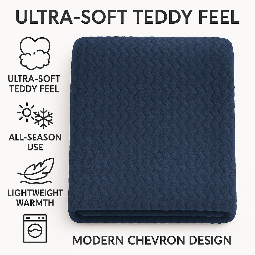 Wave Flannel Fleece Throw Blanket – Ultra Soft Warm Sofa & Bed Throw | Night Zone