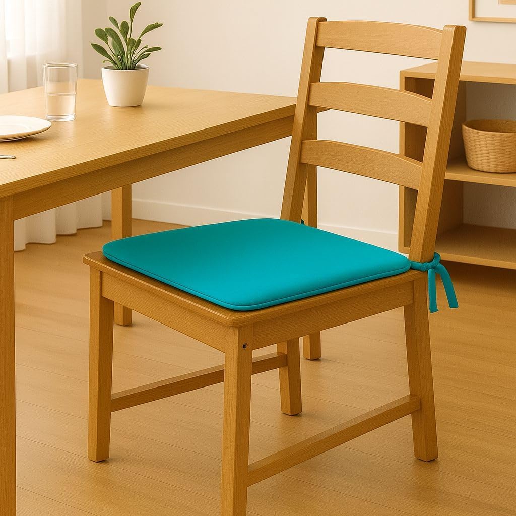 Multicolour Square Chair Seat Pads 38x38cm – 3cm Thick Cushions with Ties | Night Zone
