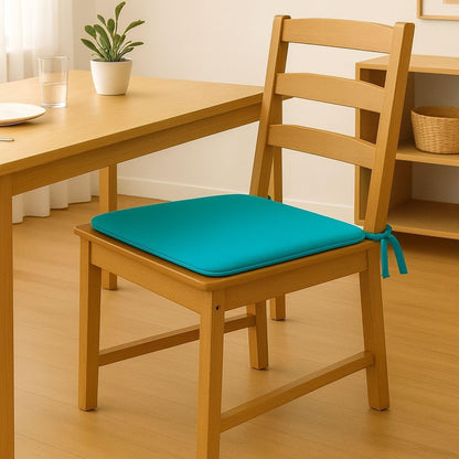 Multicolour Square Chair Seat Pads 38x38cm – 3cm Thick Cushions with Ties | Night Zone