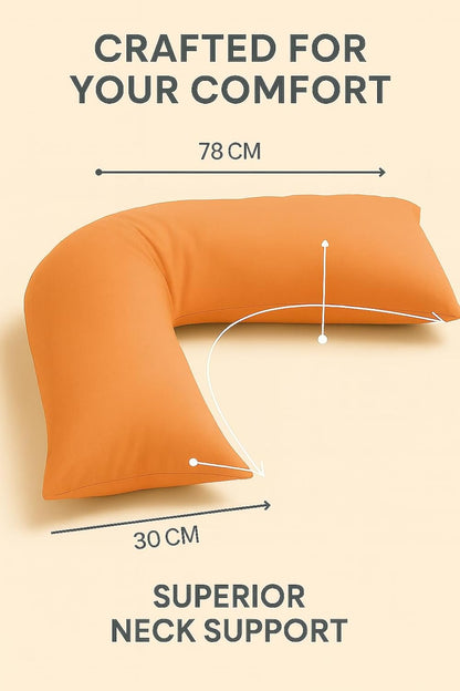 Easy Care Polycotton Orthopaedic V Shaped Pillow with Case or V Pillowcase Only | Night Zone
