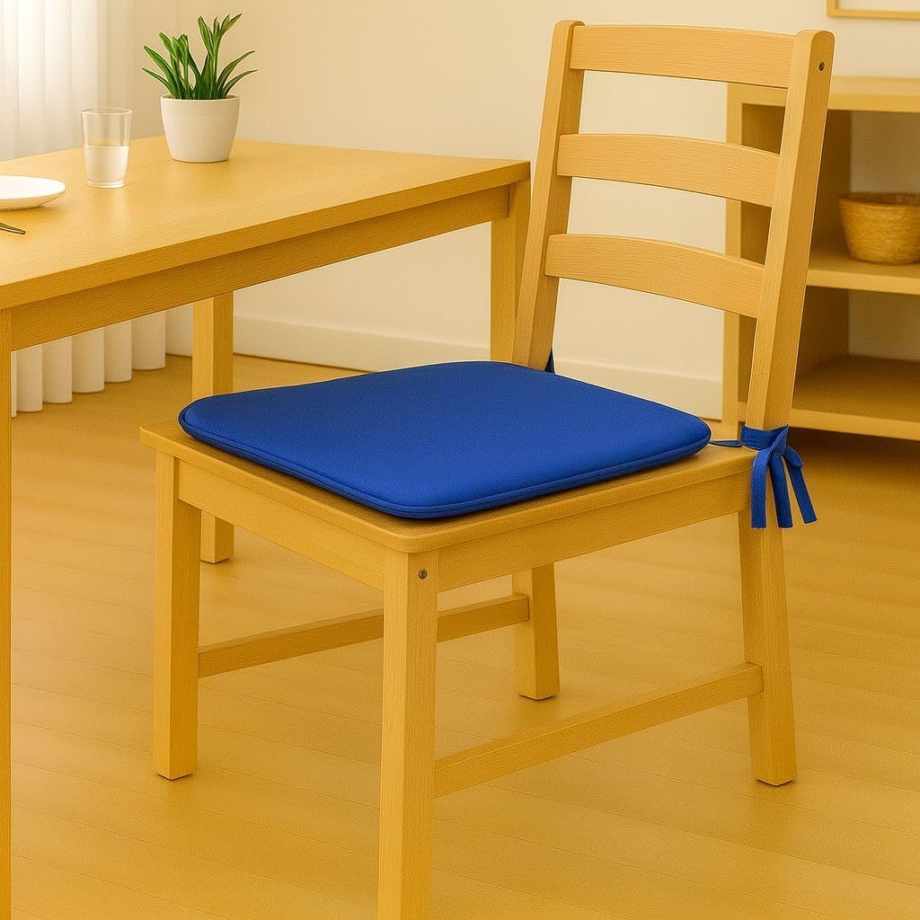Multicolour Square Chair Seat Pads 38x38cm – 3cm Thick Cushions with Ties | Night Zone