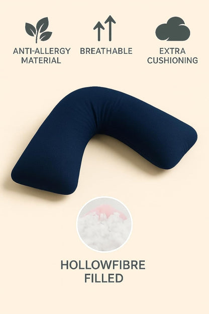 Easy Care Polycotton Orthopaedic V Shaped Pillow with Case or V Pillowcase Only | Night Zone