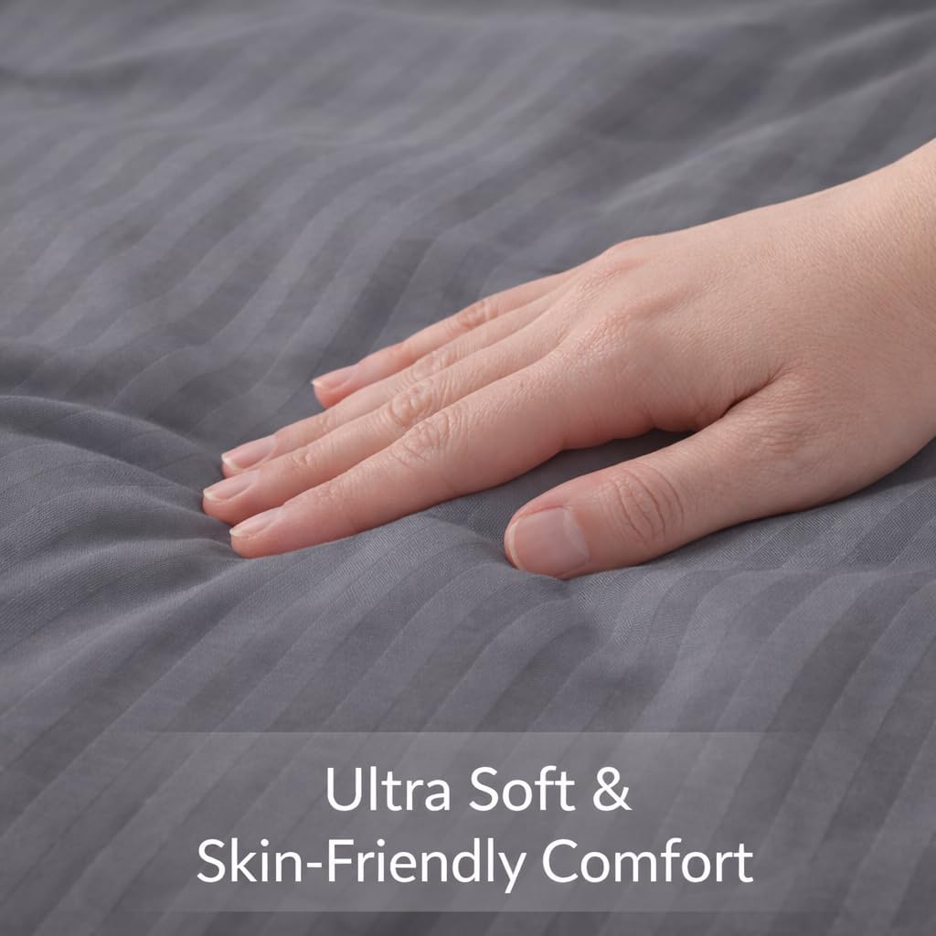 Microfiber Embossed Stripe Duvet Cover Set – Soft Touch Hotel Style Bedding | Night Zone