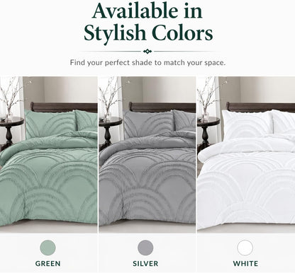 Zara Chenille Tufted Duvet Cover Set – Luxury Textured Bedding | Night Zone