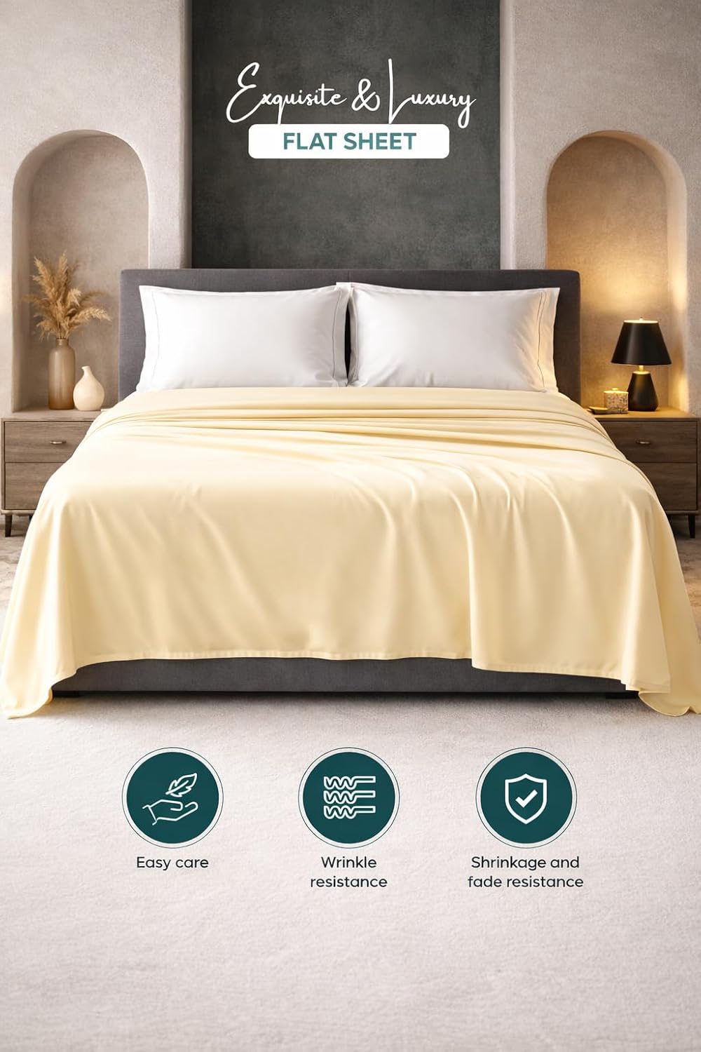 Microfibre Flat Sheet – Ultra Soft Breathable Easy Care Durable Bed Sheet | Night Zone