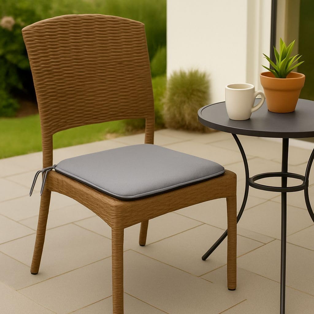 Multicolour Square Chair Seat Pads 38x38cm – 3cm Thick Cushions with Ties | Night Zone