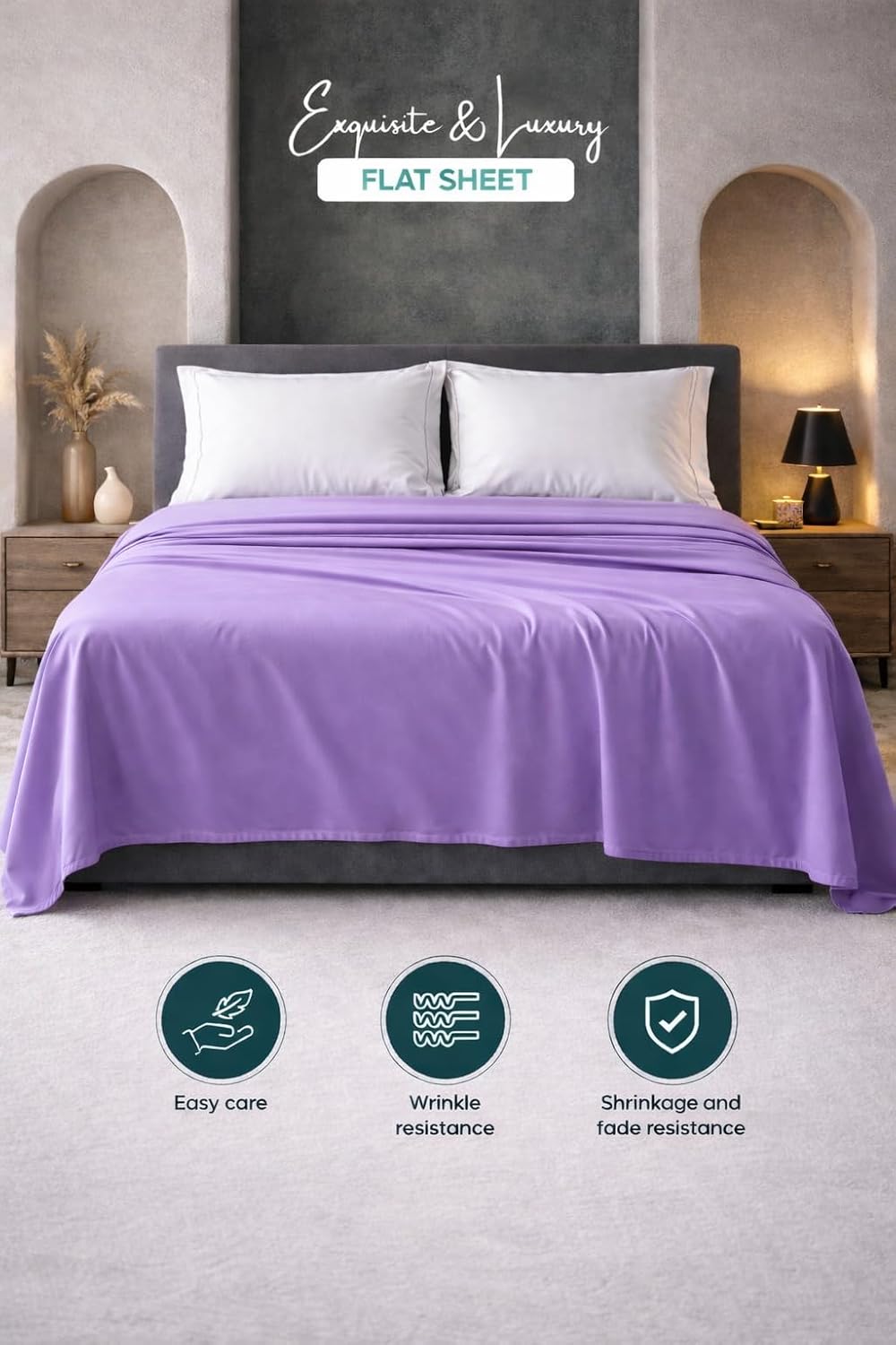 Microfibre Flat Sheet – Ultra Soft Breathable Easy Care Durable Bed Sheet | Night Zone