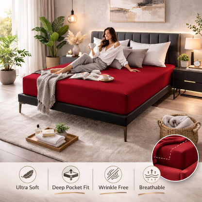 Microfibre Fitted Sheet 25cm Deep – Soft Easy Care Bedding | Night Zone
