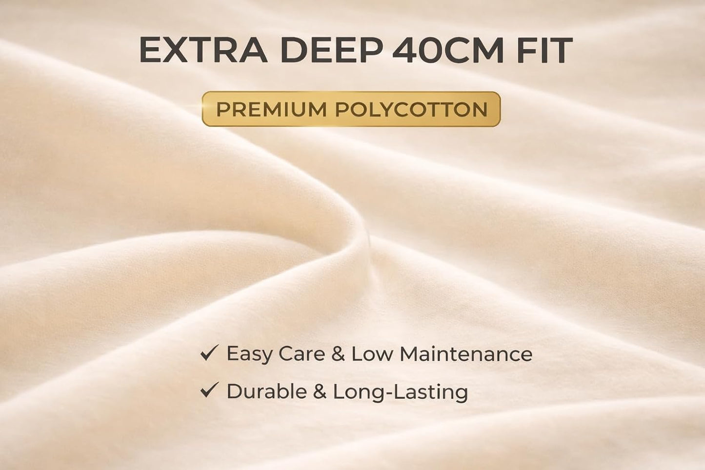 Extra Deep Fitted Sheet 40cm – Polycotton Easy Care Bedding | Night Zone