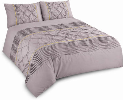 Eleanor Pintuck Polycotton Duvet Cover Set – Luxury Hotel Style Bedding | Night Zone