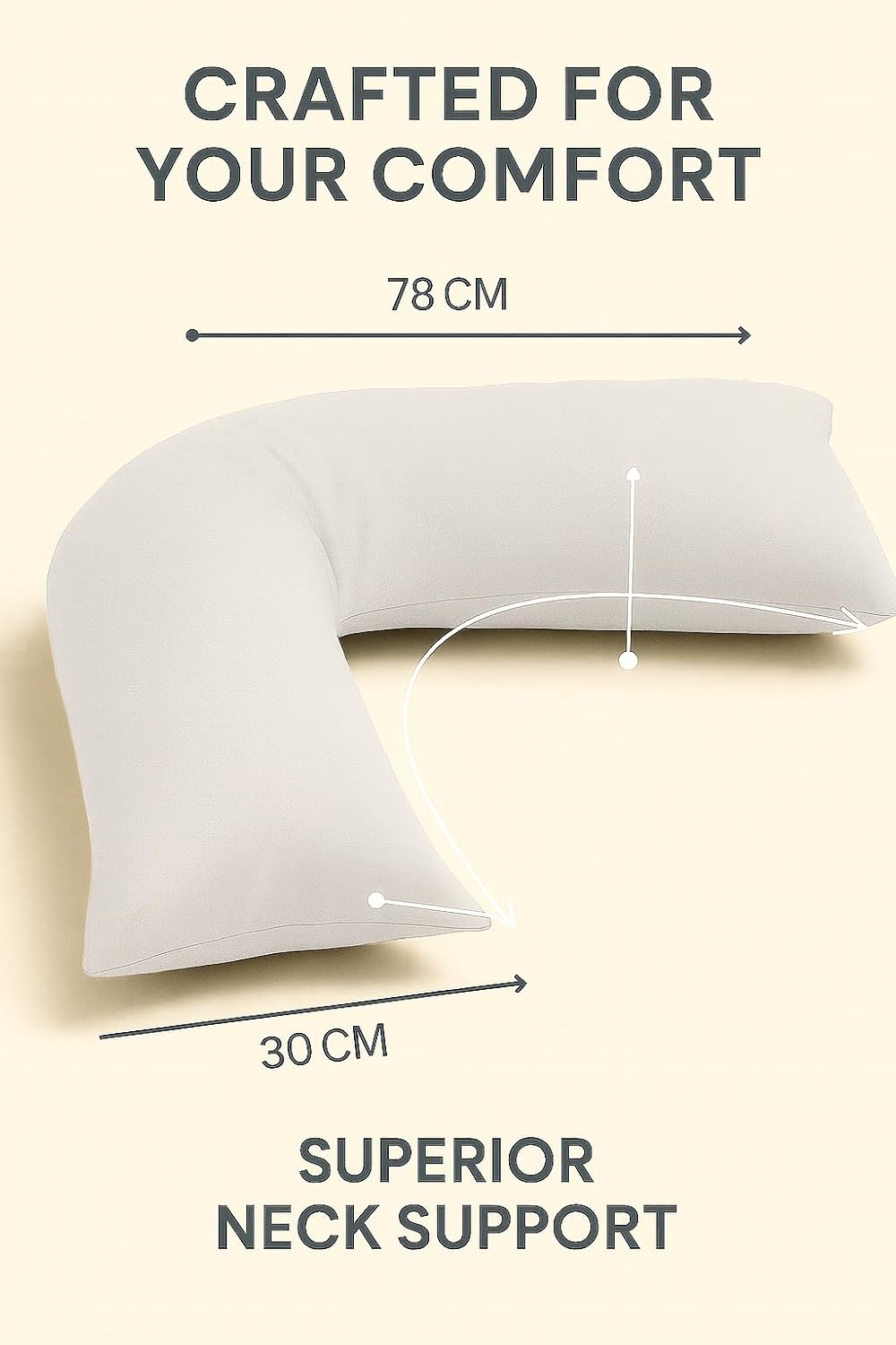 Easy Care Polycotton Orthopaedic V Shaped Pillow with Case or V Pillowcase Only | Night Zone