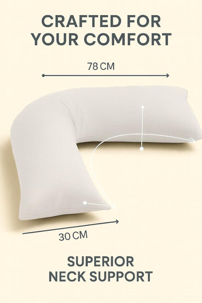 Easy Care Polycotton Orthopaedic V Shaped Pillow with Case or V Pillowcase Only | Night Zone