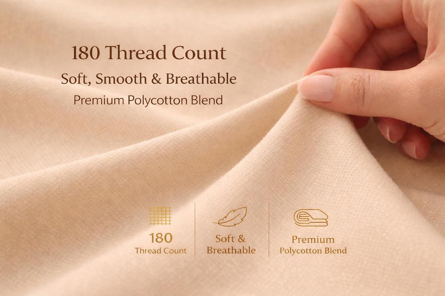 Flat Sheet 180 Thread Count Percale– Non Iron Polycotton Bedding | Night Zone