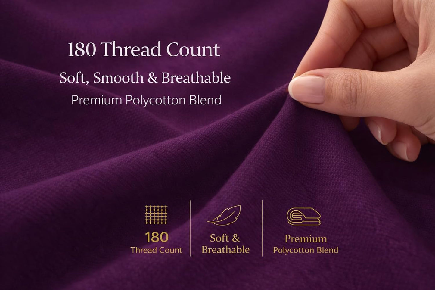 Flat Sheet 180 Thread Count Percale– Non Iron Polycotton Bedding | Night Zone