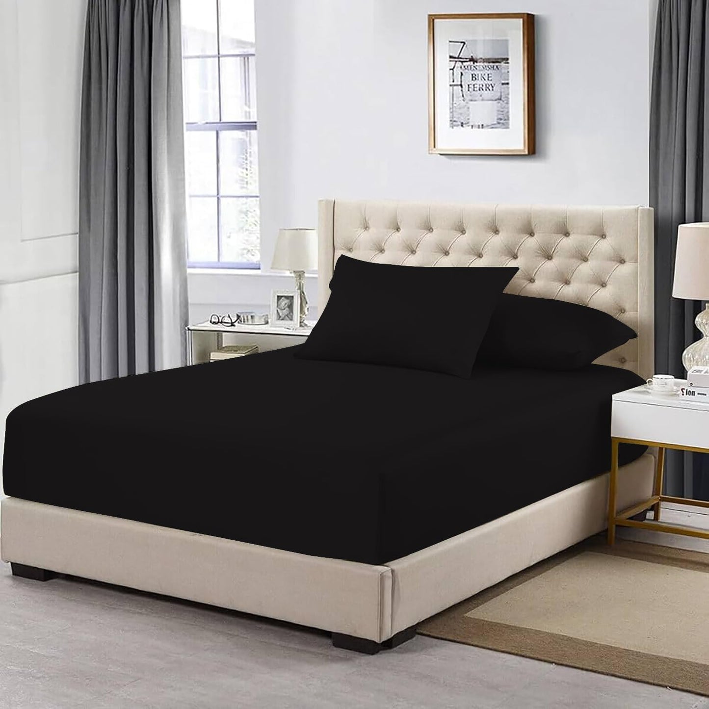 200 Thread Count Egyptian Cotton Extra Deep Fitted Sheet 40cm – Luxury Bedding | Night Zone