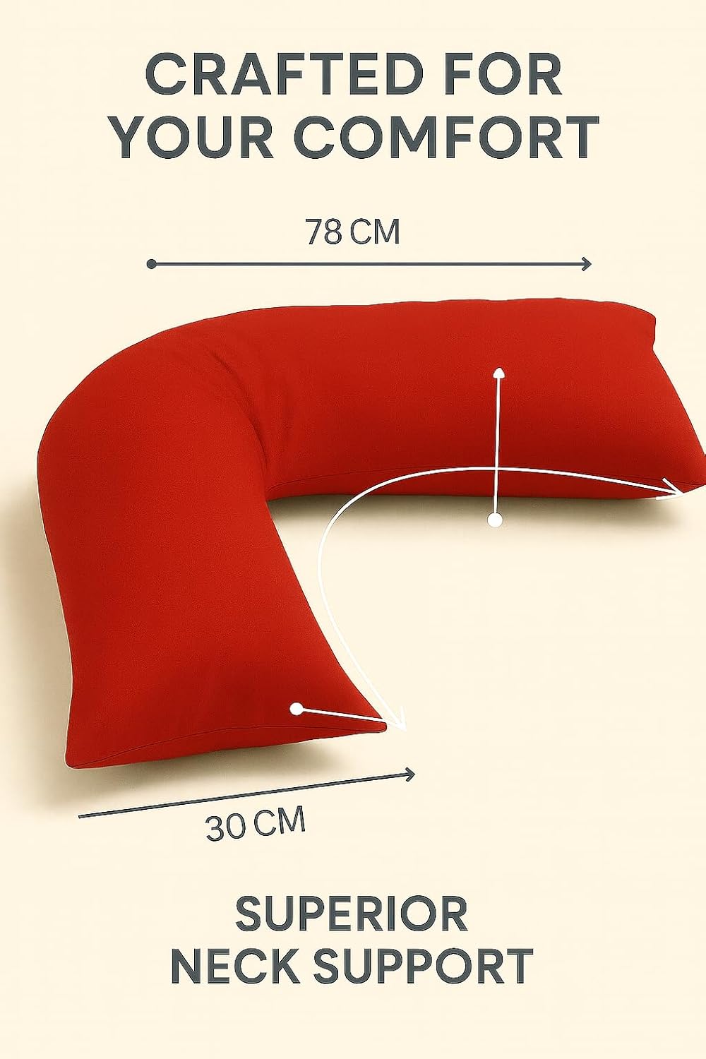 Easy Care Polycotton Orthopaedic V Shaped Pillow with Case or V Pillowcase Only | Night Zone