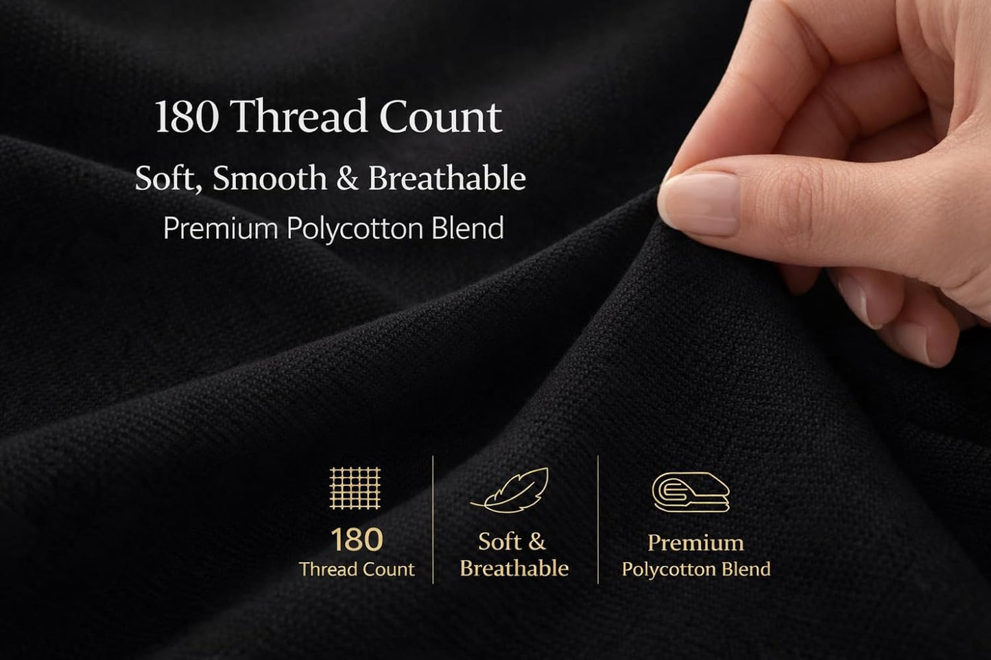 Flat Sheet 180 Thread Count Percale– Non Iron Polycotton Bedding | Night Zone