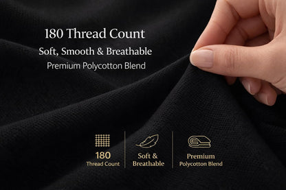 Flat Sheet 180 Thread Count Percale– Non Iron Polycotton Bedding | Night Zone