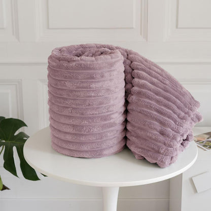 Chunky Ribbed Faux Fur Velvet Throw Blanket – Soft Touch Sofa & Bed Throw | Night Zone