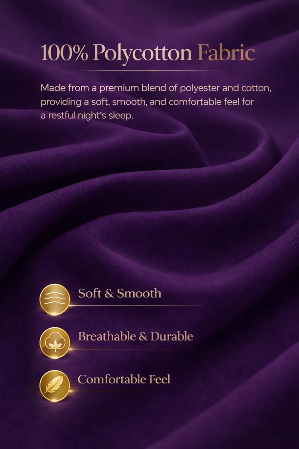 Polycotton Fitted Sheet 25cm Deep – Soft Easy Care Bedding | Night Zone