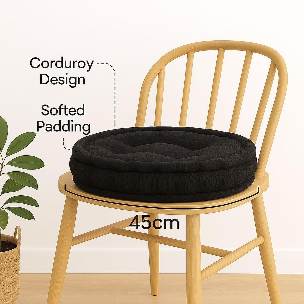 Round Fleece Booster Seat Pad 10cm Thick – Soft Chair Cushion for Extra Comfort | Night Zone