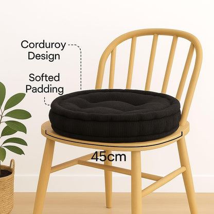 Round Fleece Booster Seat Pad 10cm Thick – Soft Chair Cushion for Extra Comfort | Night Zone