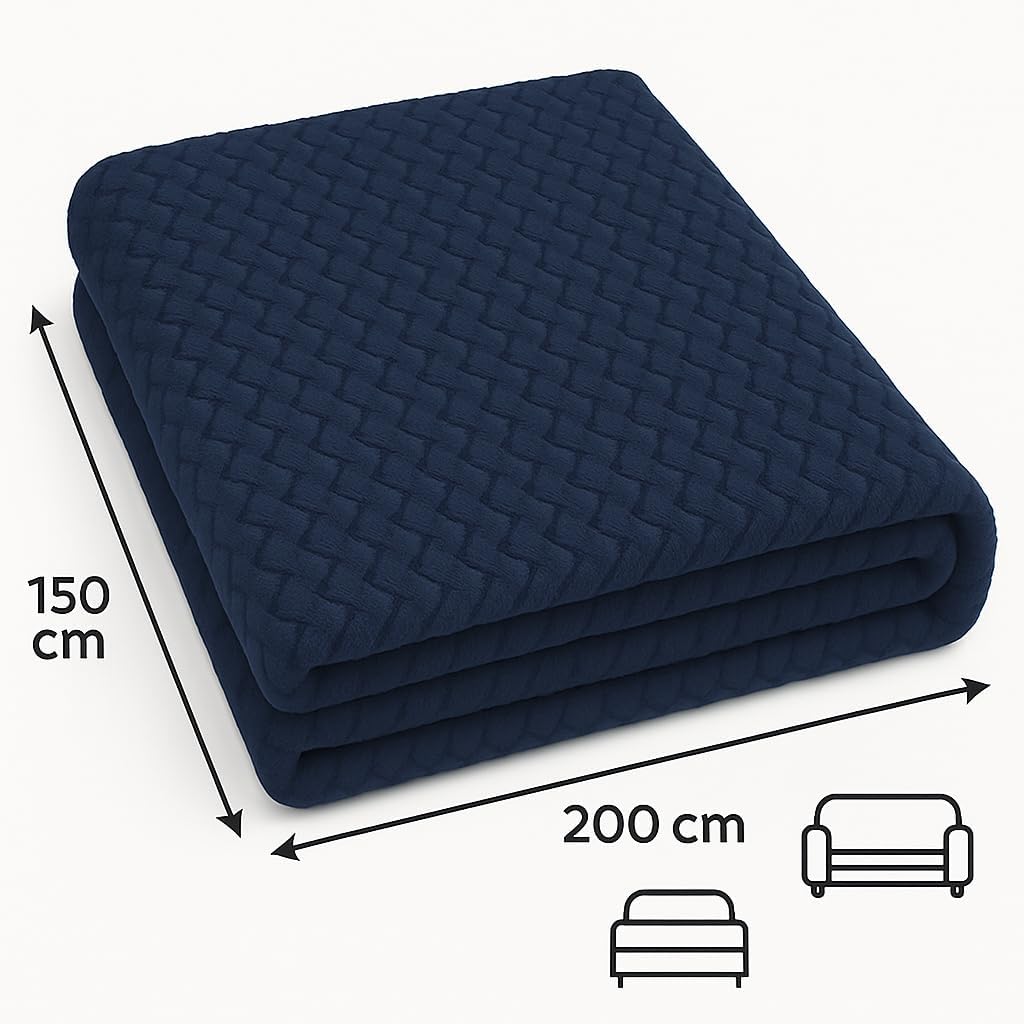 Wave Flannel Fleece Throw Blanket – Ultra Soft Warm Sofa & Bed Throw | Night Zone