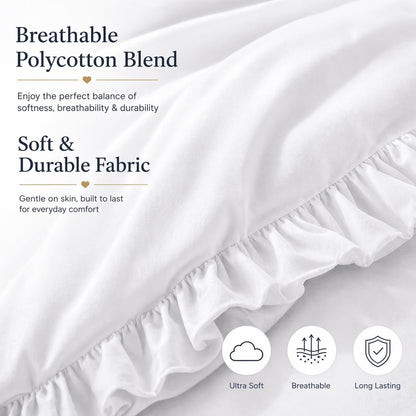 Santiago Frilled Polycotton Duvet Cover Set – Luxury Easy Care Bedding | Night Zone
